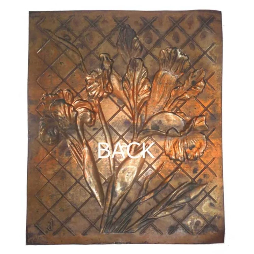 Embossed Copper Relief Painting - Irises